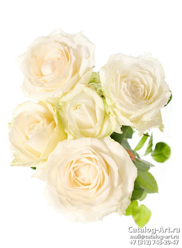 Натяжные потолки с фотопечатью - Белые розы 20